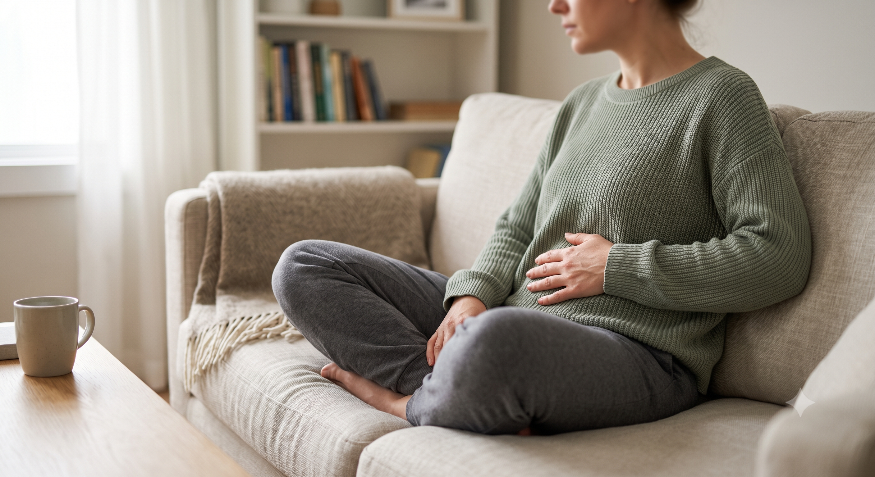 Endometriosis symptoms and period pain illustration
